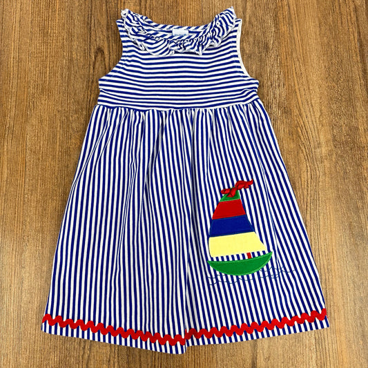 Bailey Boys Size 4T Sailboat Striped Dress