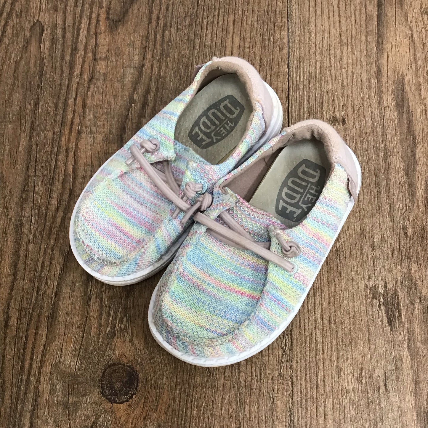 Hey Dude Size 7c Pastel Rainbow Shoes