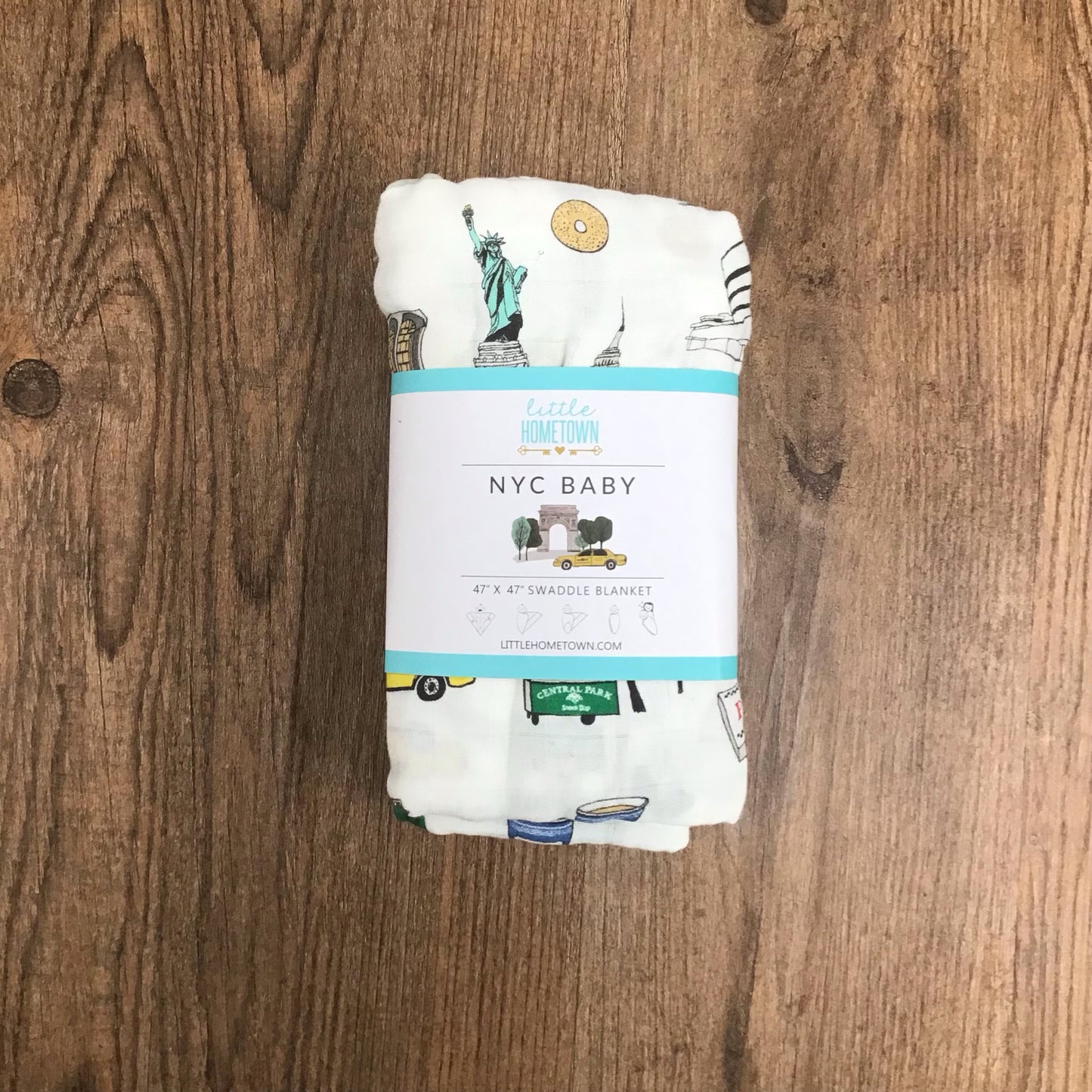 Little Hometown NYC Baby Swaddle Blanket