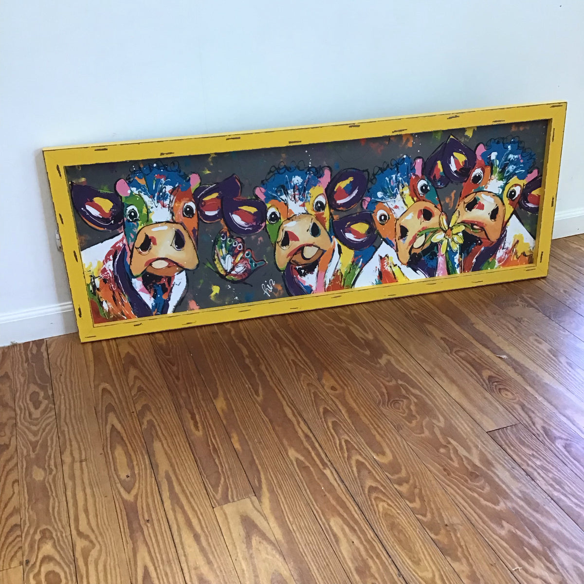 Framed Canvas Cow Print - This Item Does NOT Ship