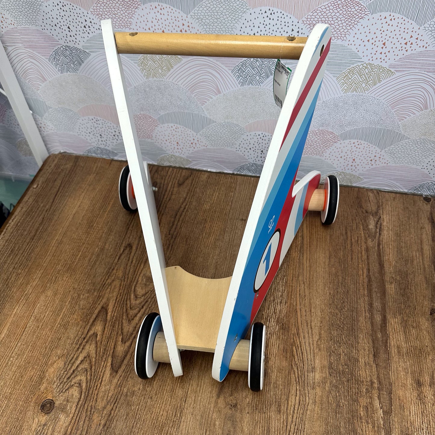 Hape Racing Stripes Wooden Push Walker DOES NOT SHIP