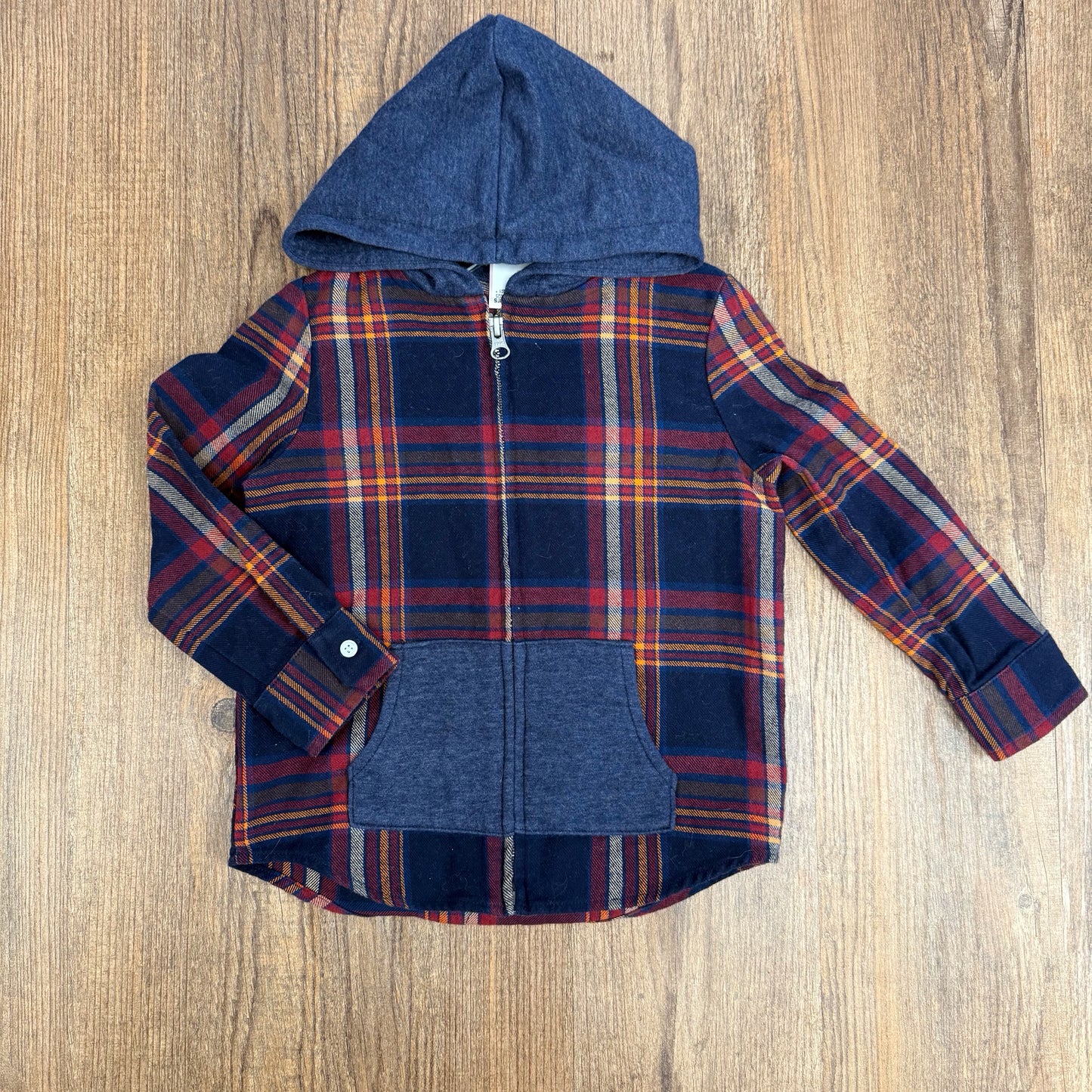 Andy and Evan Kids Size 4/4T Hooded Flannel