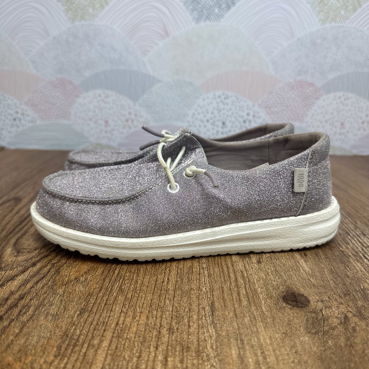 Hey Dude Size 2 Youth Purple Glitter Shoes