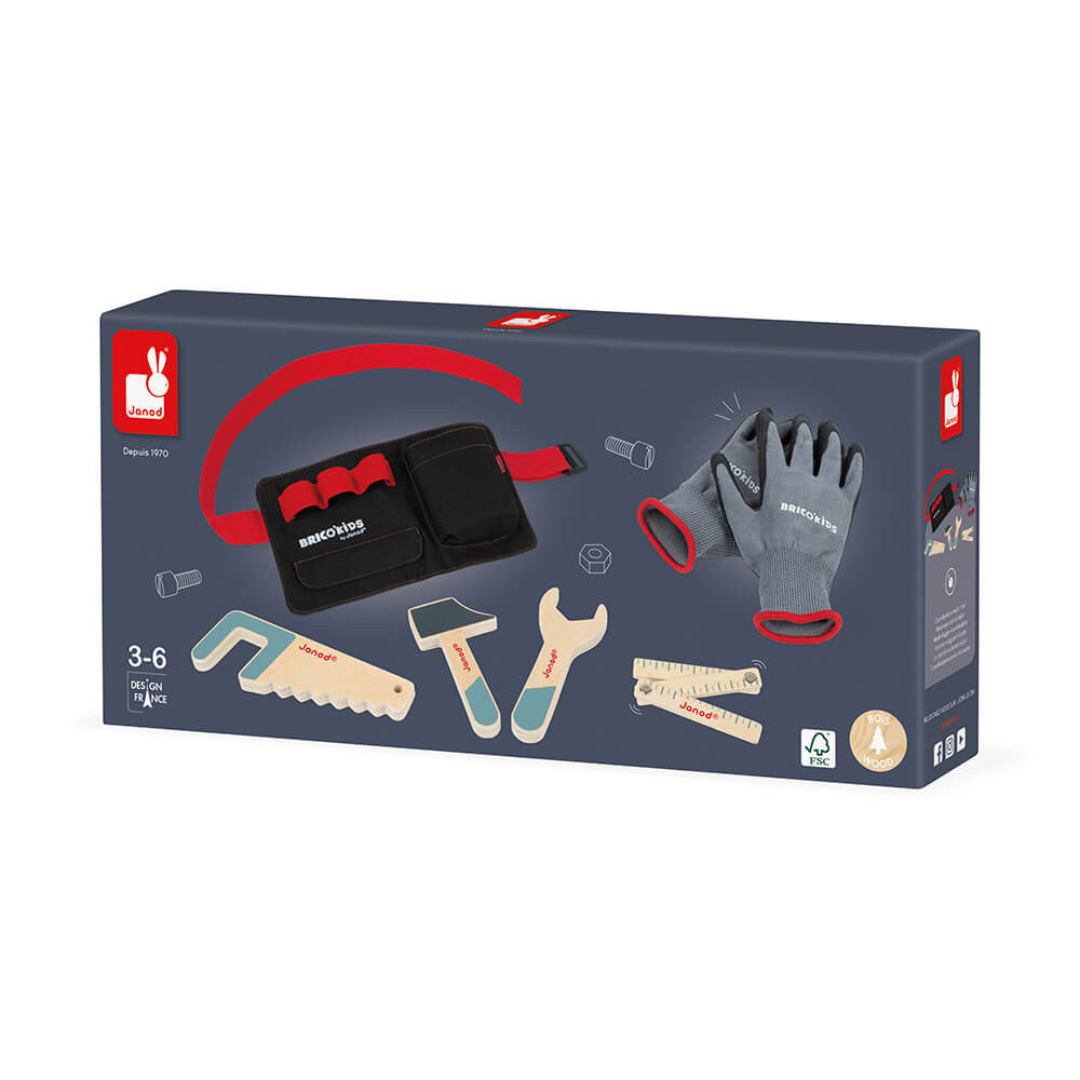 Brico Kids Tool Belt & Gloves Wood Toys