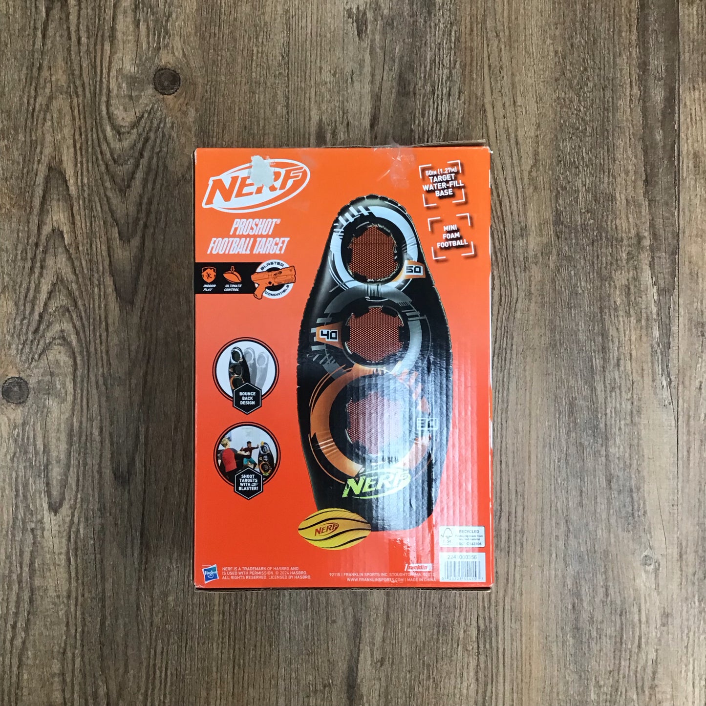 Nerf proshot football target-this item does NOT ship