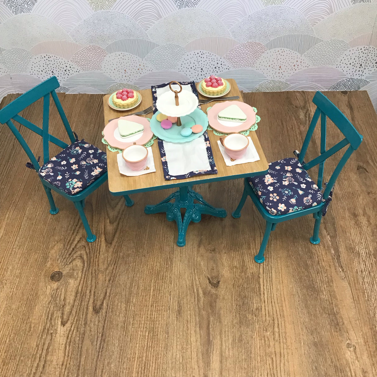 Table And Chairs With Tea Set. This item Does Not Ship