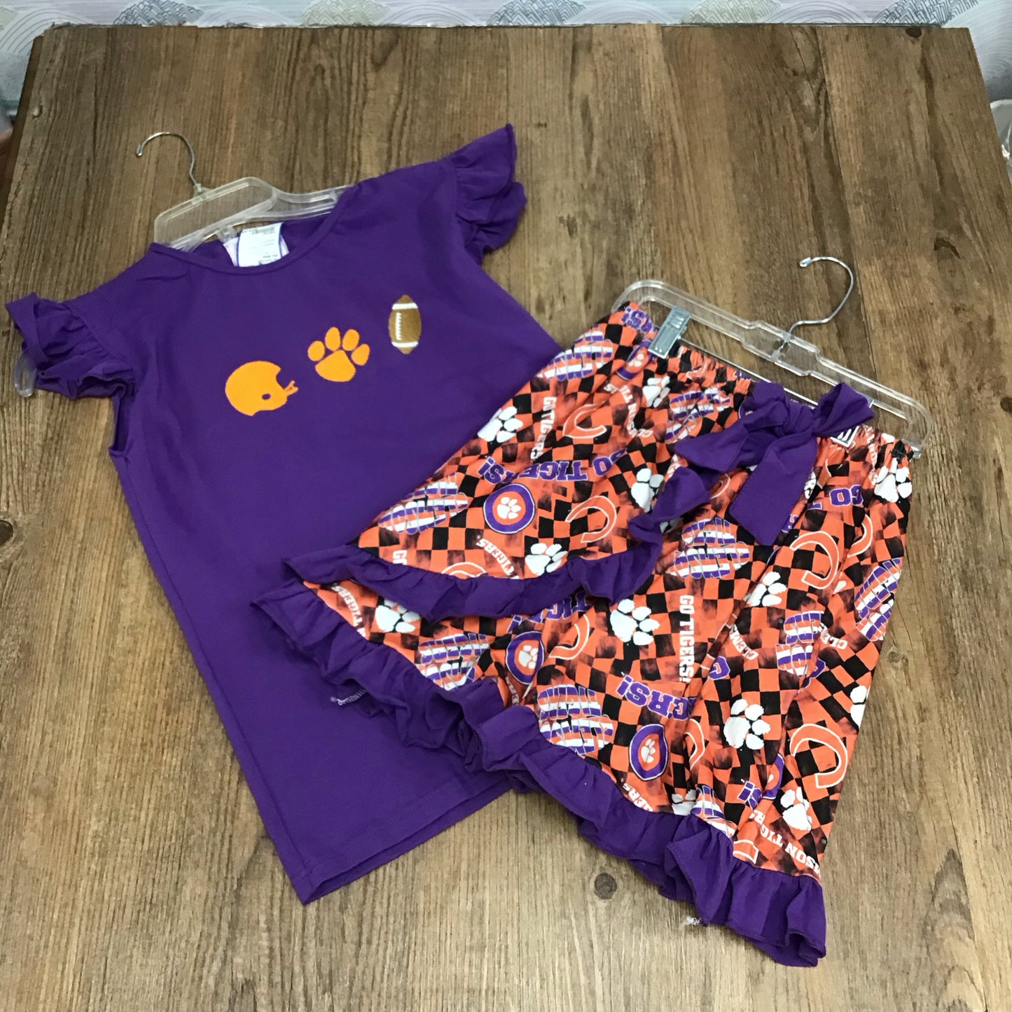 Dapperly Done Designs Clemson Kids Size 10/12 Two Piece Outfit
