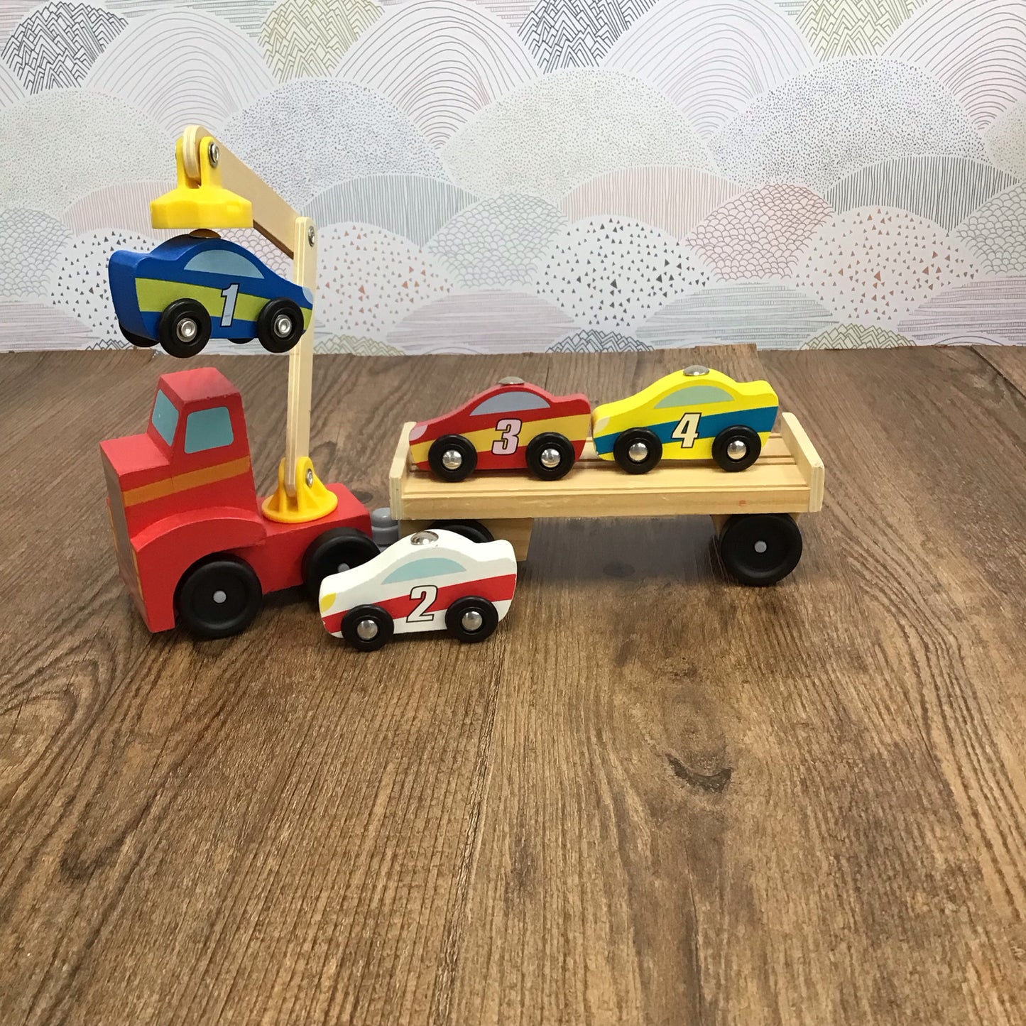 Melissa & Doug Wood Magnetic Car Loader