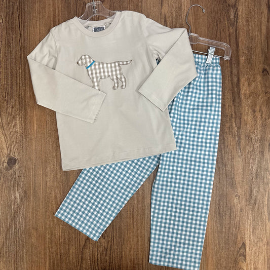 True Kids Size 5/5T Two Piece Blue Dog Outfit