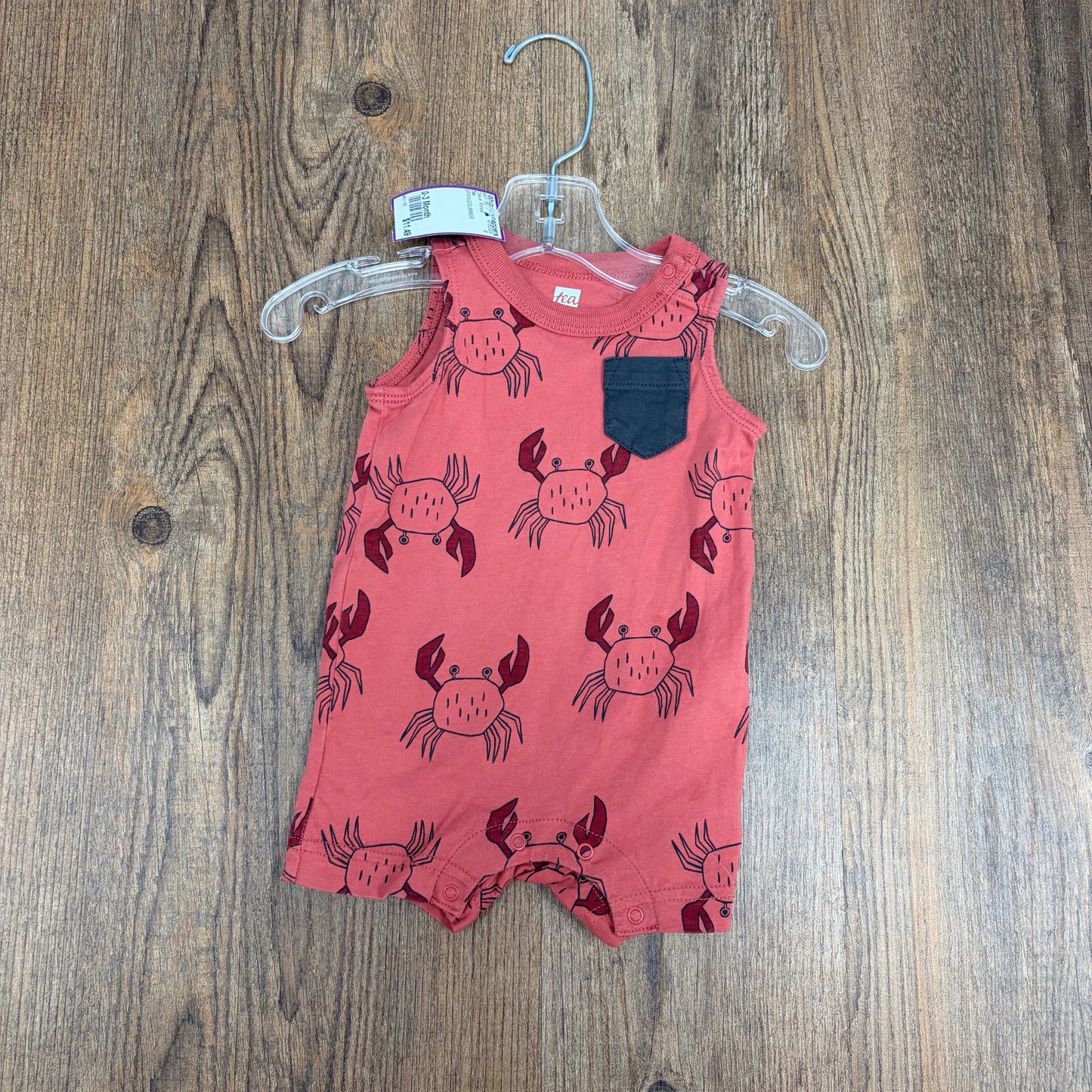Infant Size 0-3 Month Tea Casual  Romper