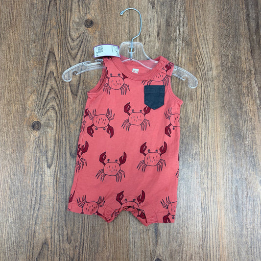 Infant Size 0-3 Month Tea Casual  Romper
