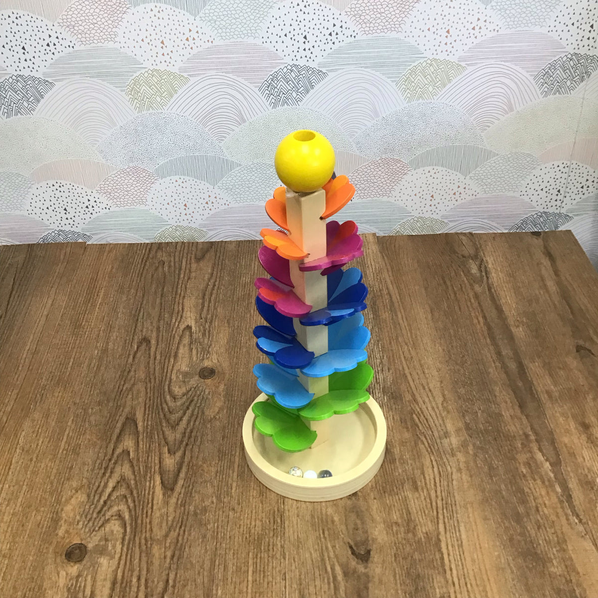 Colorful Goki Wooden Marble Run Toy