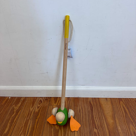 Plantoys Wooden Duck Push Along "Dosen't Ship" Local Pickup Only