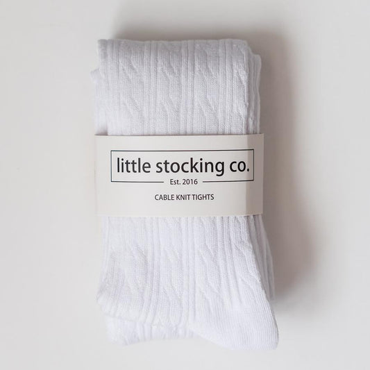 Cable Knit Tights Size 5yr - 6yr White