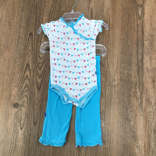 Kickee Pants Infant Onesie Outfit 2 piece Size 6-12 Month
