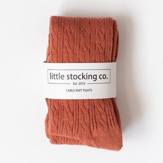 Cable Knit Tights 5yr - 6yr Rust
