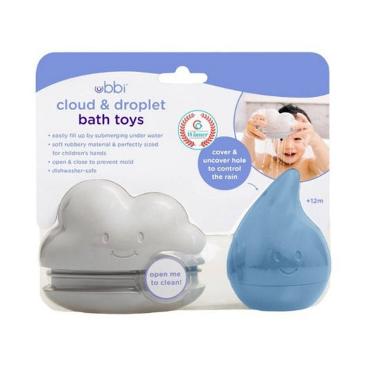 Cloud & Droplet Bath Toy - Muted
