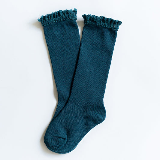Knee High Socks Lace Top 1.5yr - 3 yr Teal